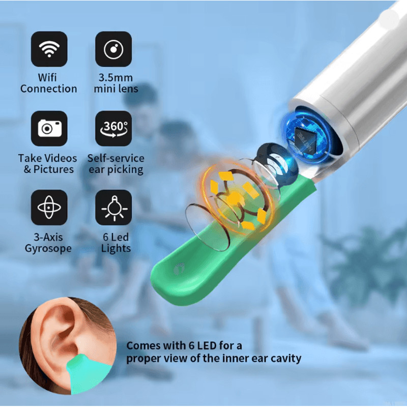 Wireless Ear Cleaner With Camera Rechargeable Otoscope Wax Removal Tool 1
