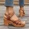 Womens Braided High Heel Sandals With Chunky Platform And Ankle Straps 5