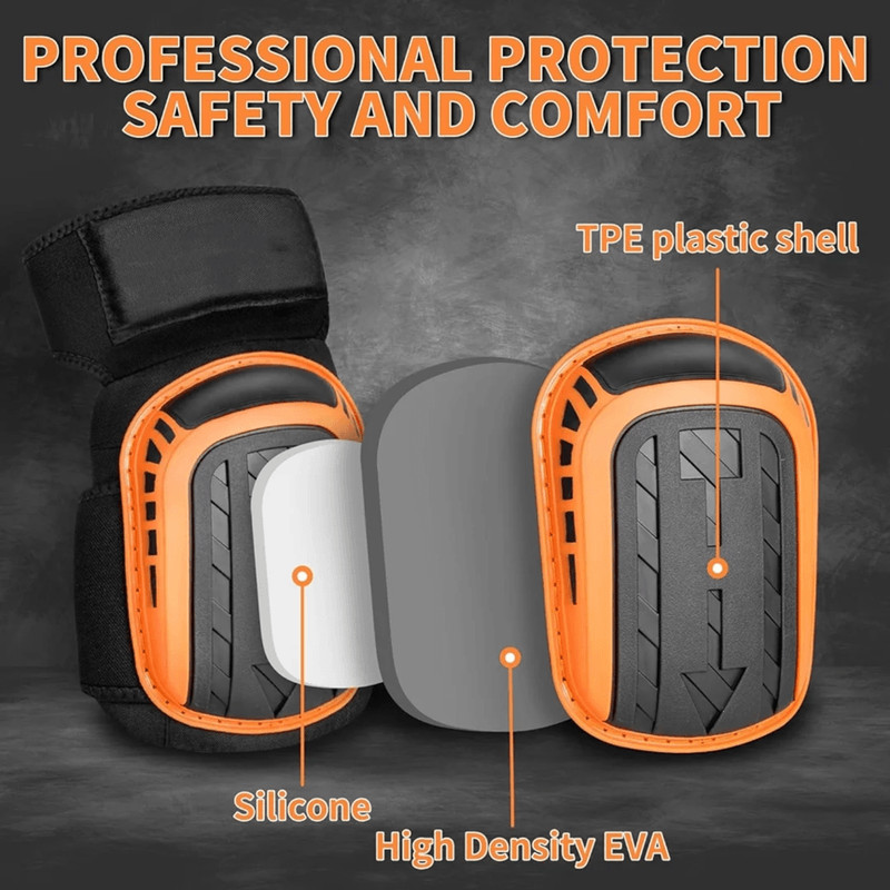 Heavy Duty Knee Pads With Gel Cushion And Anti Slip Straps For Work And Gardening 4