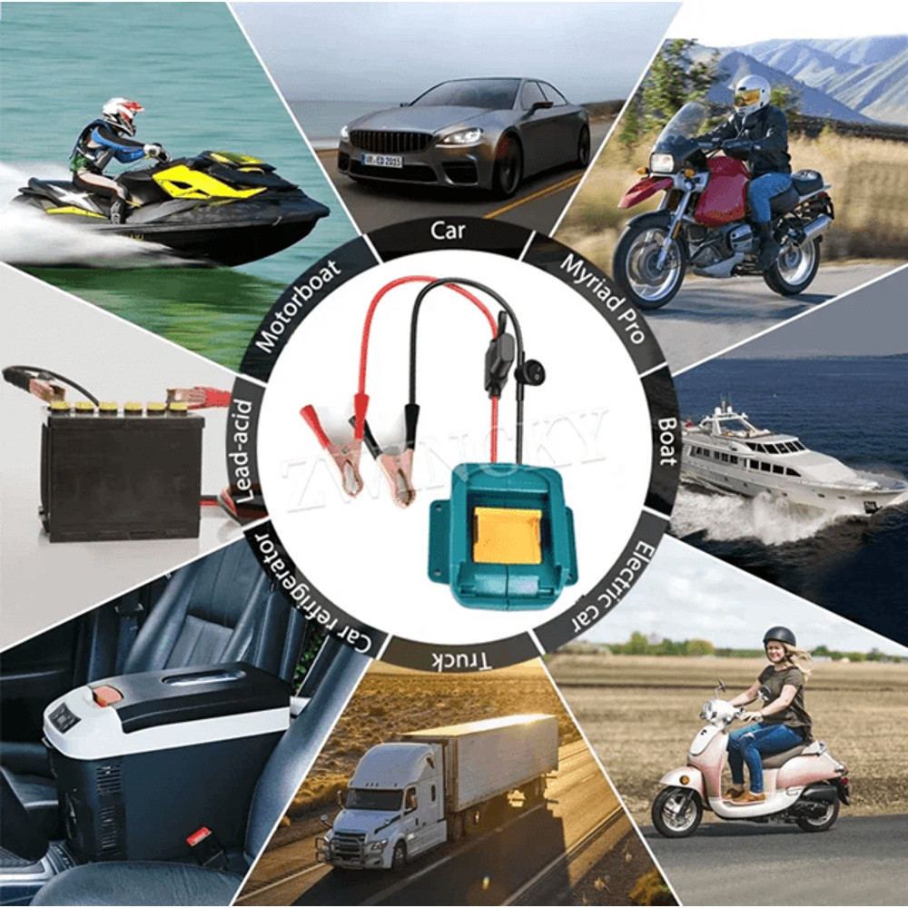 Car Jump Starter Booster Cable Kit For Makita 18V Battery With Fuse And Switch 4