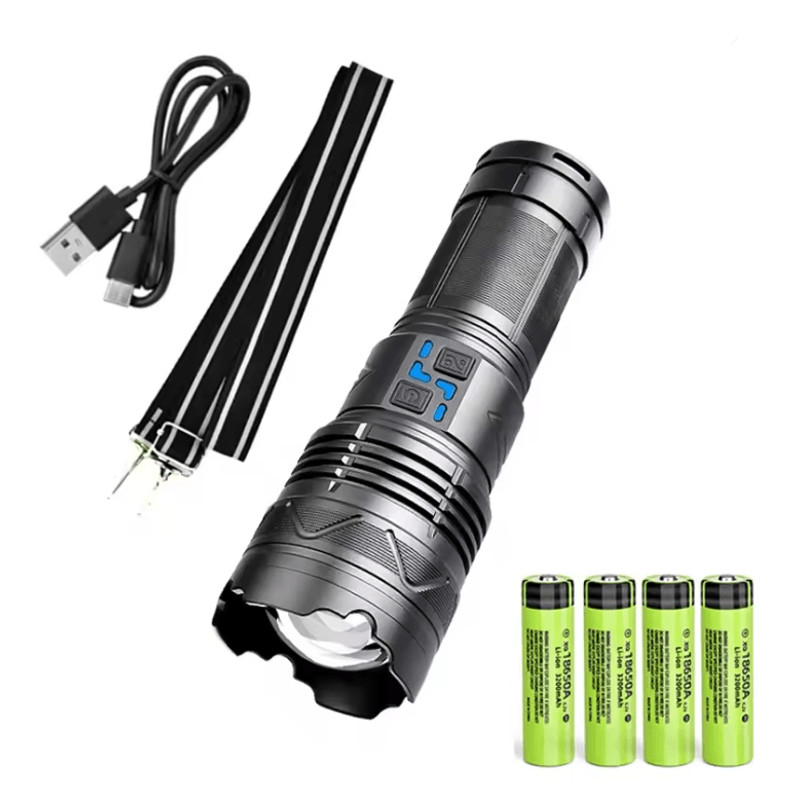 High Power Laser Flashlight With Super Bright LED Spotlight And Long Range Zoom 5