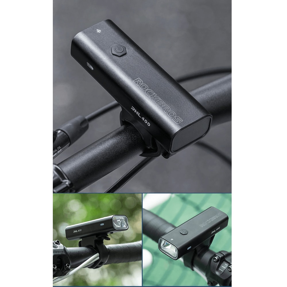 ROCKBROS 600 Lumens USB C Rechargeable Bike Headlight Waterproof LED Cycling Front Lamp 3