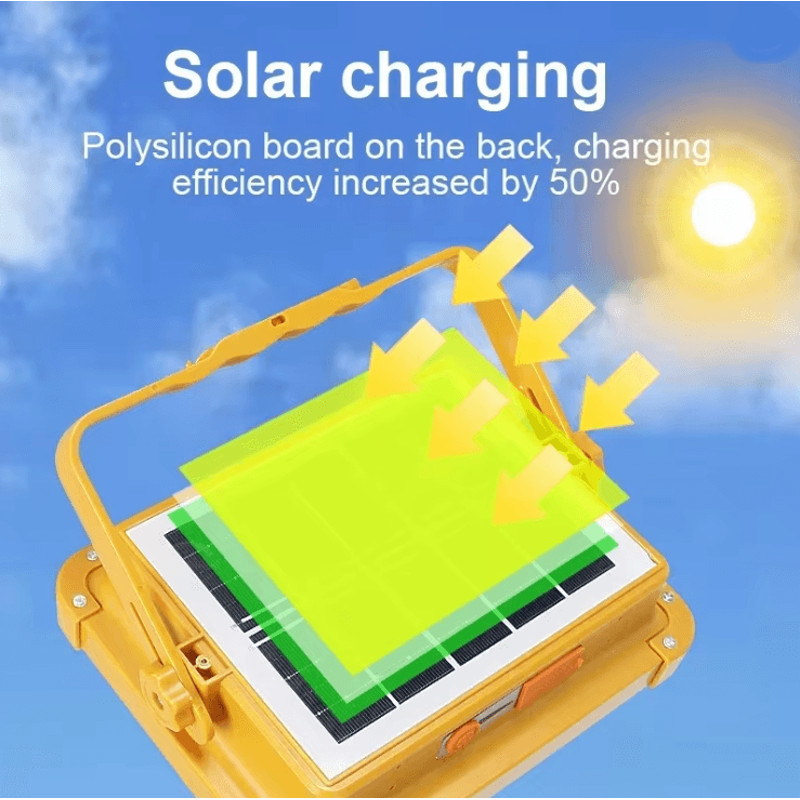 Camping Solar Lantern With 20000 MAh Power Bank Rechargeable LED Tent Light With Magnet Flashlight 1