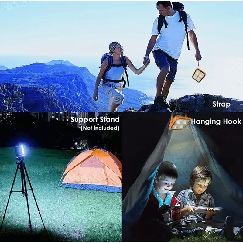 Camping Solar Lantern With 20000 MAh Power Bank Rechargeable LED Tent Light With Magnet Flashlight 2
