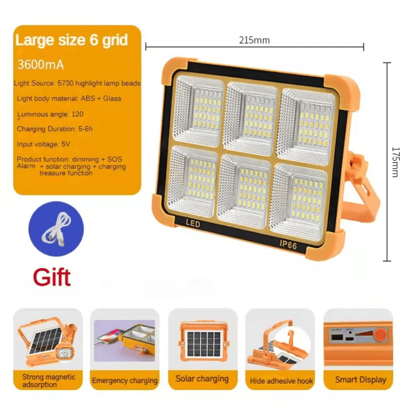 Camping Solar Lantern With 20000 MAh Power Bank Rechargeable LED Tent Light With Magnet Flashlight 4