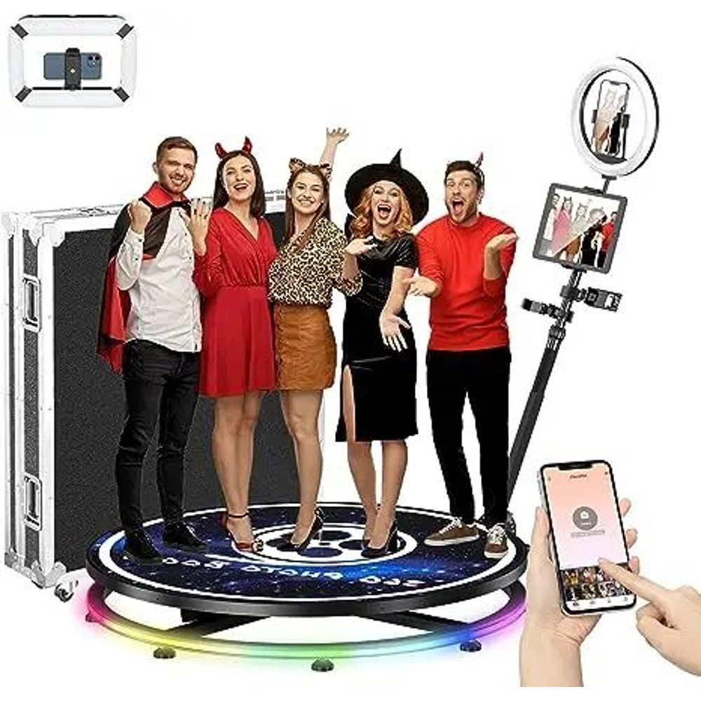 CHACKTOK 360 Photo Booth Machine With Auto Spin Remote And Custom Logo App 1