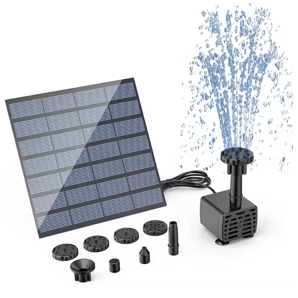 25W Solar Fountain Pump With Nozzles And Water Pipe For Bird Bath Pond And Garden Decor 3