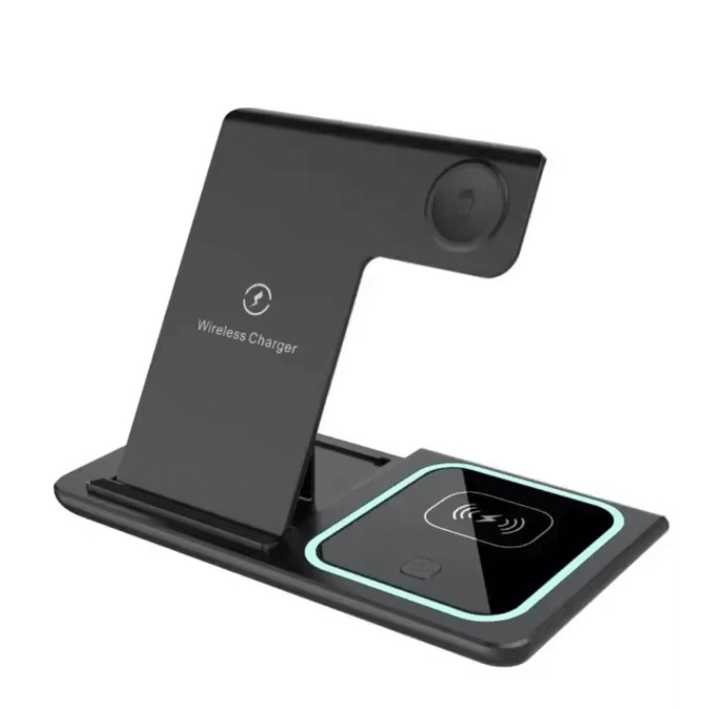 30W LED Fast Wireless Charger Stand 3 In 1 Foldable Charging Station For IPhone Apple Watch And Air 6