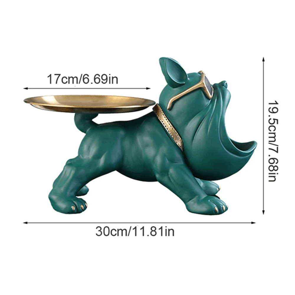 Bulldog Figurine Home Decor Resin Dog Statue With Storage Box 1