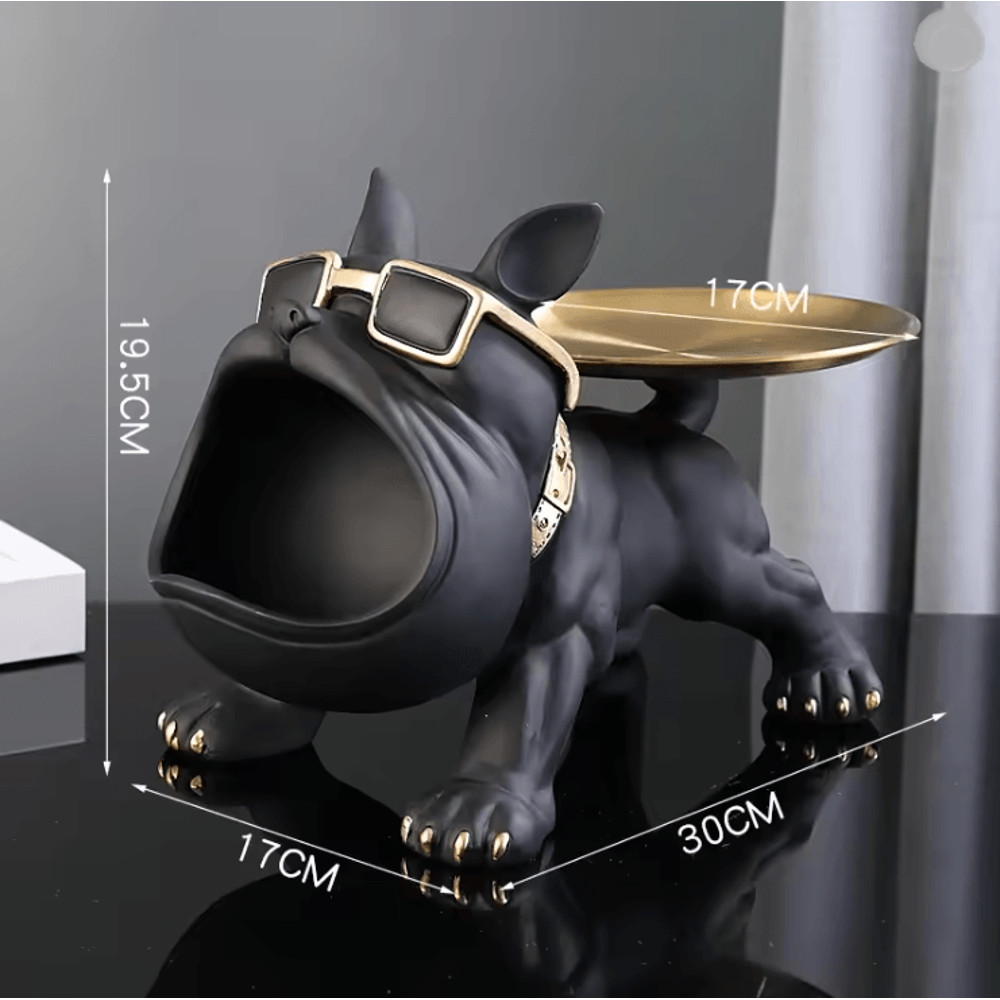 Bulldog Figurine Home Decor Resin Dog Statue With Storage Box 2