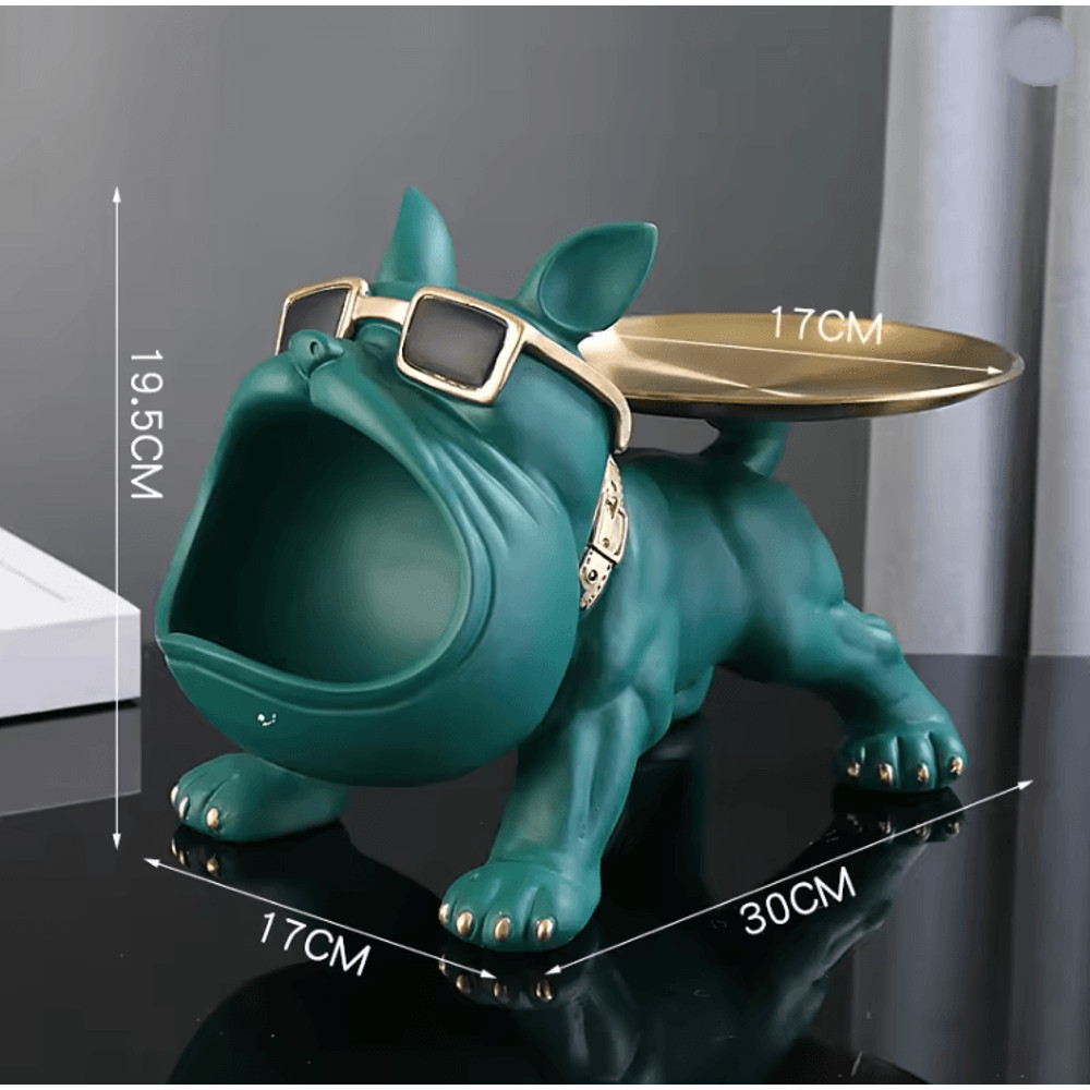 Bulldog Figurine Home Decor Resin Dog Statue With Storage Box 3