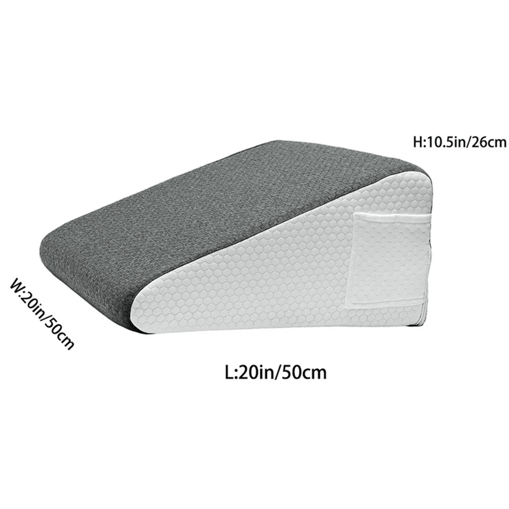 Memory Foam Bed Wedge Pillow For Sleeping Leg Elevation And Snoring Relief 4