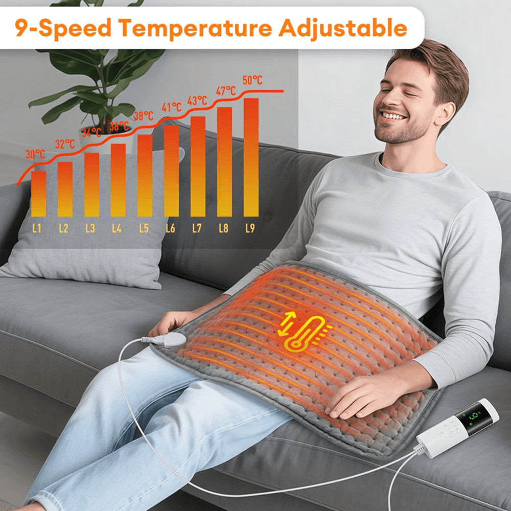 CozyTherm Adjustable Heat Therapy Pad 9 Level 4 Mode Timer Heating Pad Blanket 1