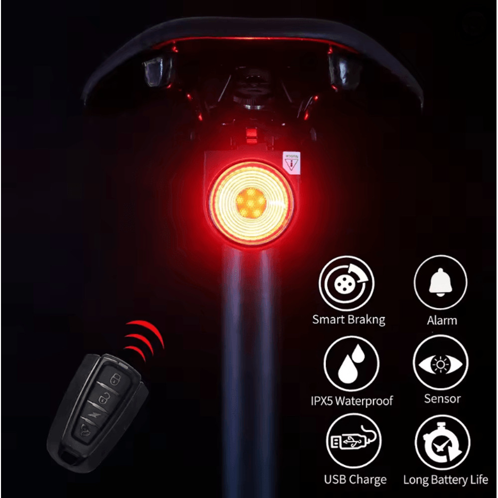 GuardianRide Pro Bicycle Rear Light With Alarm And Wireless Control 1