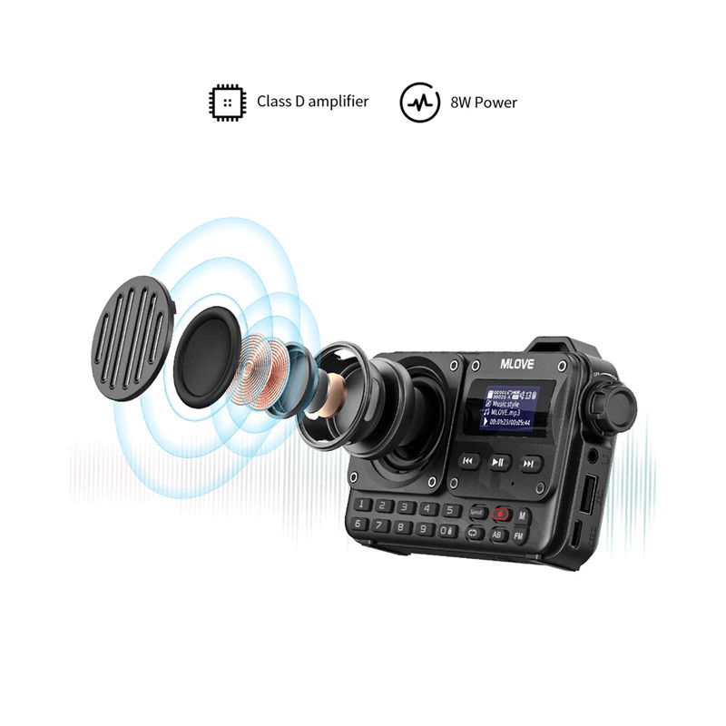 MLOVE BV800 Portable Bluetooth Speaker With FM Radio And LCD Display 0