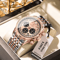 POEDAGAR Luxury Mens Chronograph Watch Stainless Steel Waterproof Design 3