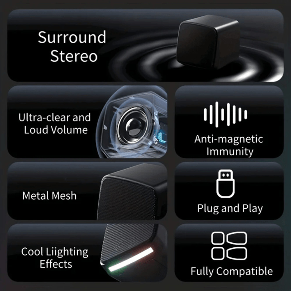 SonicGlow Mini Computer Speakers With Stereo Sound And Cool Lights 2