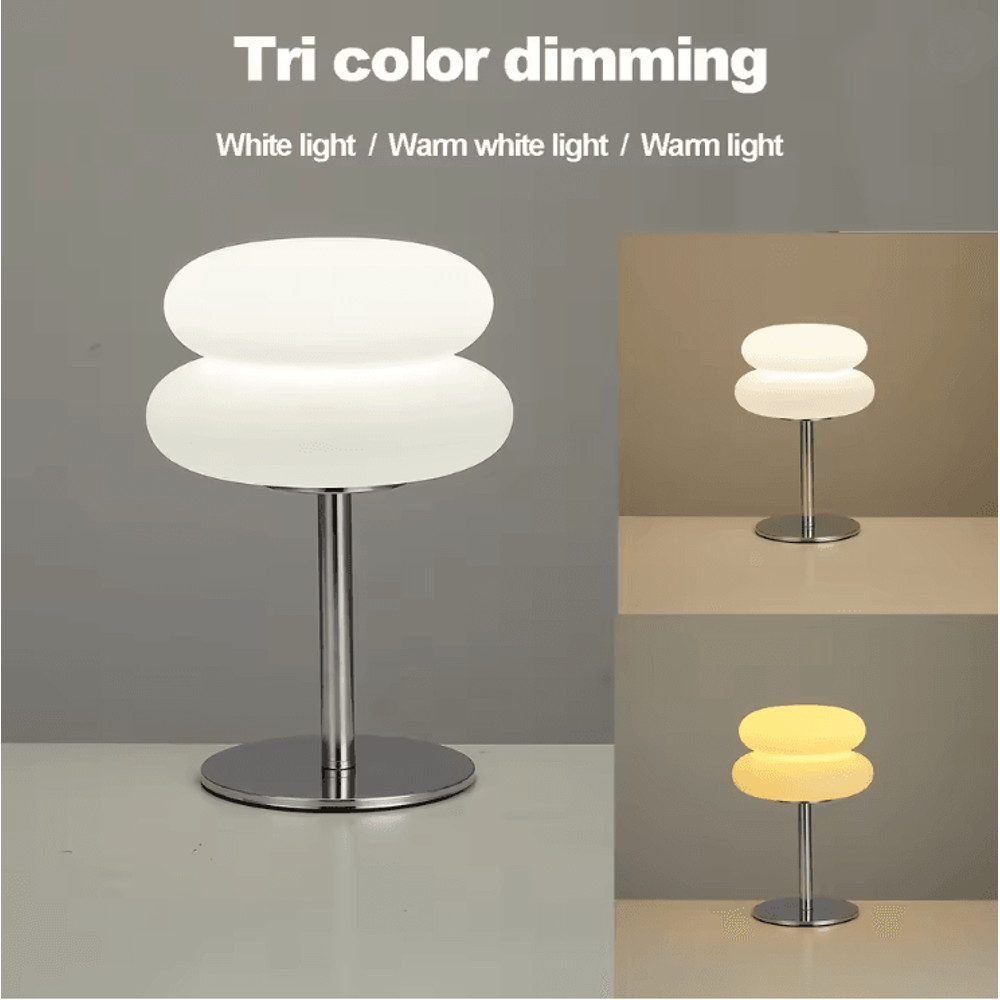 GlowEase Creamy Style Bedside Table Lamp With USB And Tri Color Dimming 0