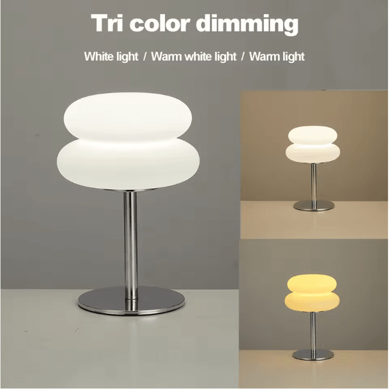 GlowEase Creamy Style Bedside Table Lamp With USB And Tri Color Dimming 0