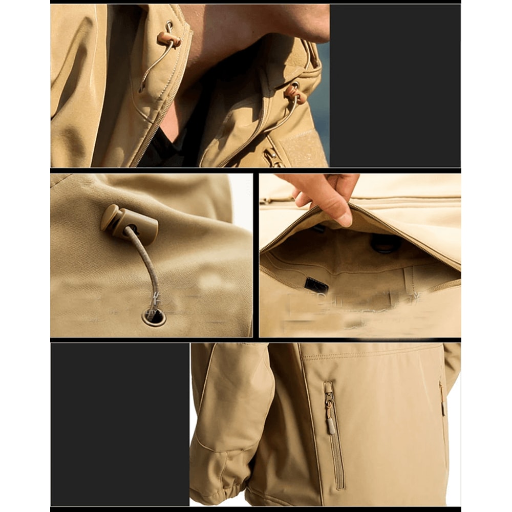 ThermaShield Mens Softshell Fleece Jacket Waterproof Outdoor Hiking Coat 2