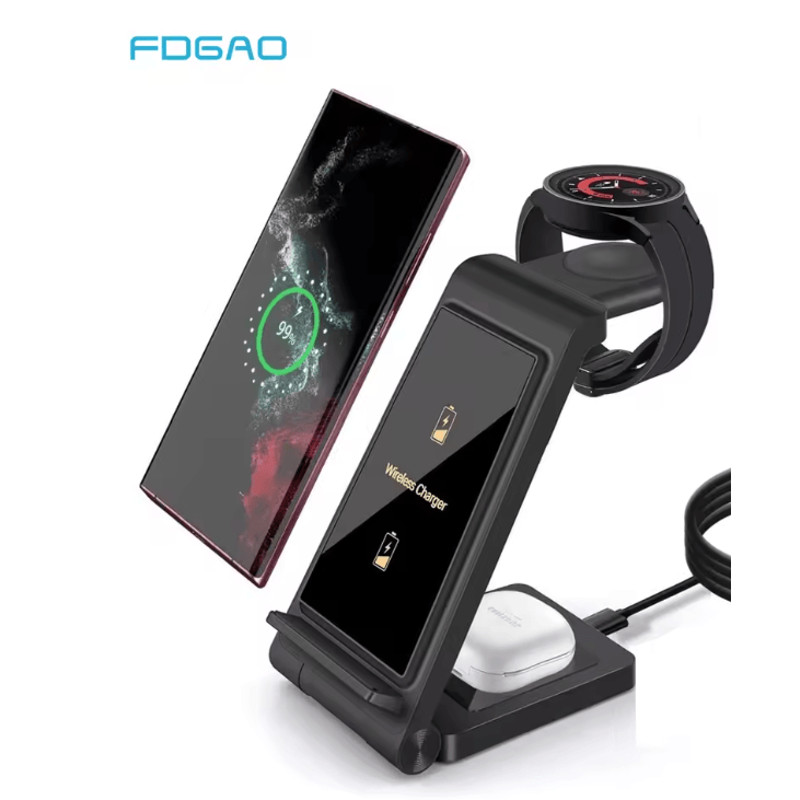 PowerDock 3 In 1 Wireless Charger For Samsung Galaxy Phones Watch And Buds 0