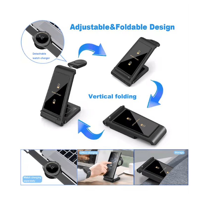 PowerDock 3 In 1 Wireless Charger For Samsung Galaxy Phones Watch And Buds 1