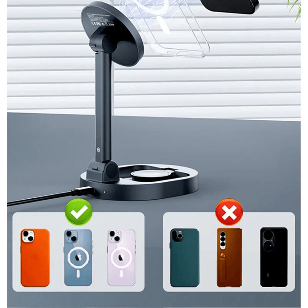 MagCharge Pro 3 In 1 Magnetic Wireless Charger Stand For IPhone And Apple Devices 2
