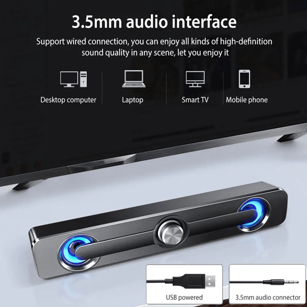 Salange Bluetooth Sound Bar With Stereo Speakers For PC Laptop And Projector 2