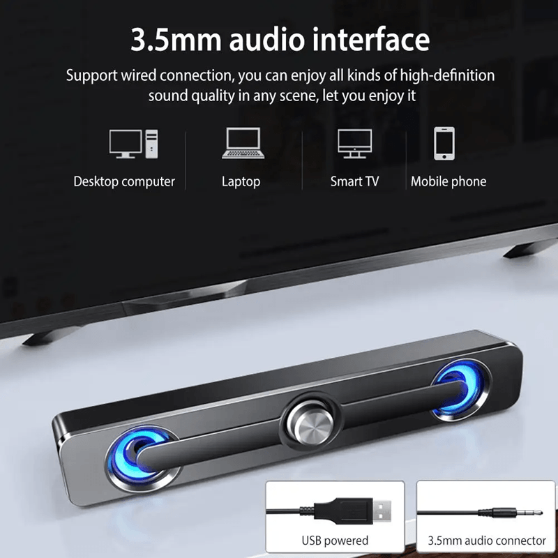 Salange Bluetooth Sound Bar With Stereo Speakers For PC Laptop And Projector 2
