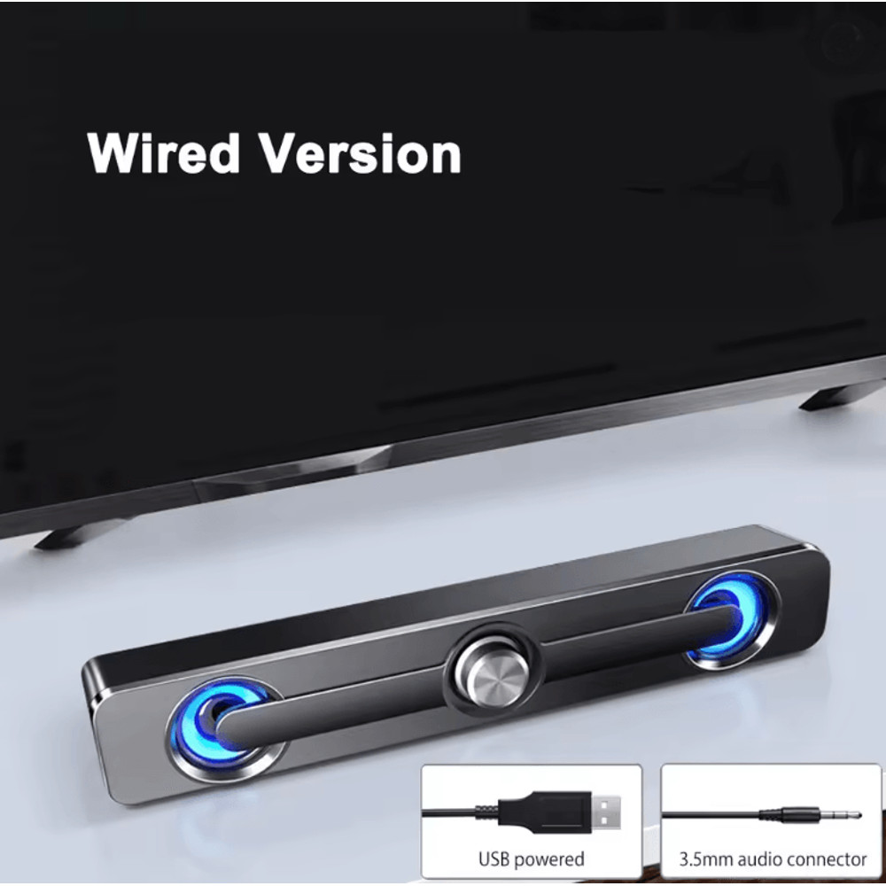 Salange Bluetooth Sound Bar With Stereo Speakers For PC Laptop And Projector 6