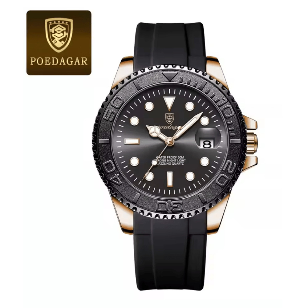 POEDAGAR Luxury Mens Quartz Watch With Stainless Steel Band And Waterproof Design 1