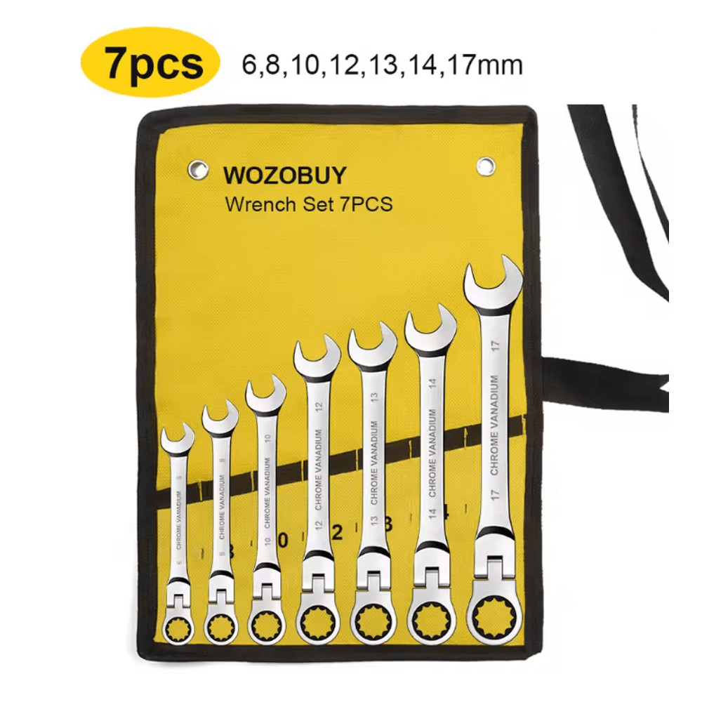 Metric Ratcheting Combination Wrench Set With Flex Head And Carrying Bag 10