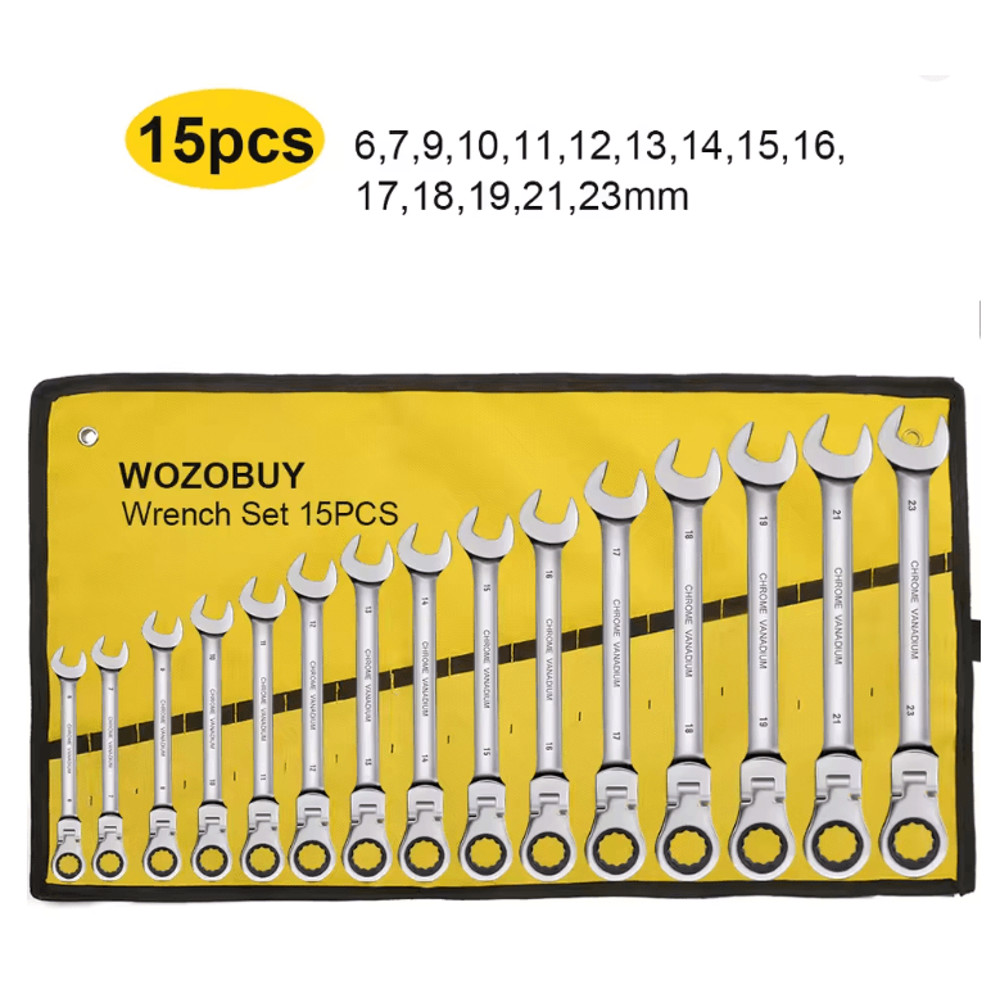 Metric Ratcheting Combination Wrench Set With Flex Head And Carrying Bag 3