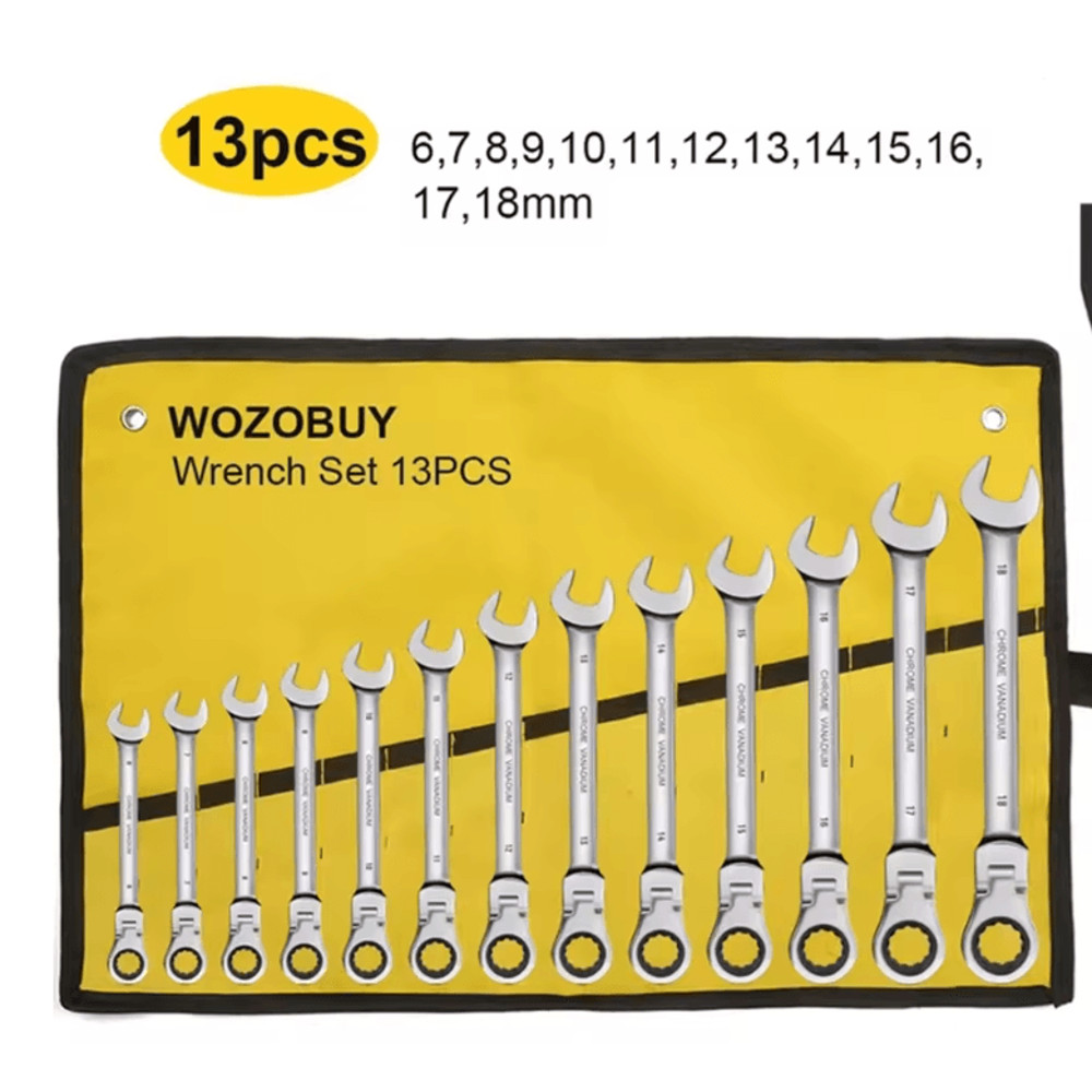 Metric Ratcheting Combination Wrench Set With Flex Head And Carrying Bag 5
