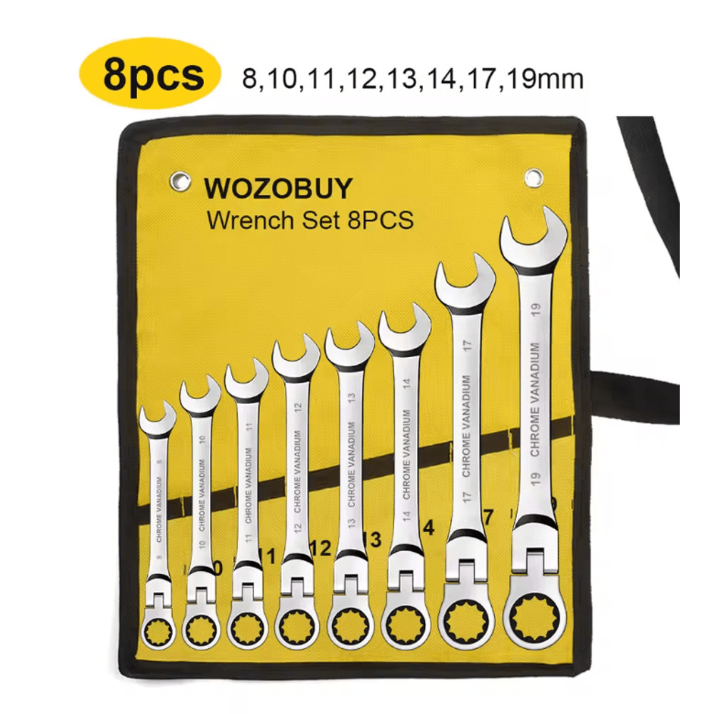 Metric Ratcheting Combination Wrench Set With Flex Head And Carrying Bag 9