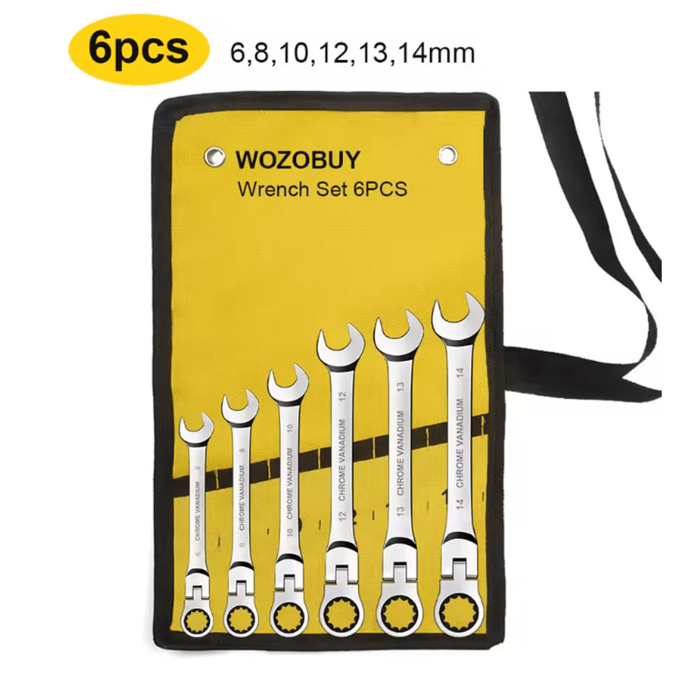 Metric Ratcheting Combination Wrench Set With Flex Head And Carrying Bag 1
