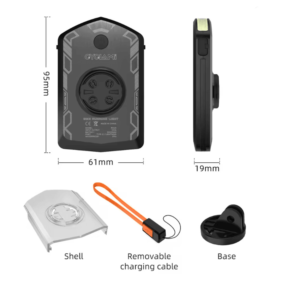CYCLAMI RVL01 Rechargeable Bicycle Headlight With 5000mAh Battery And Type C Charging 2