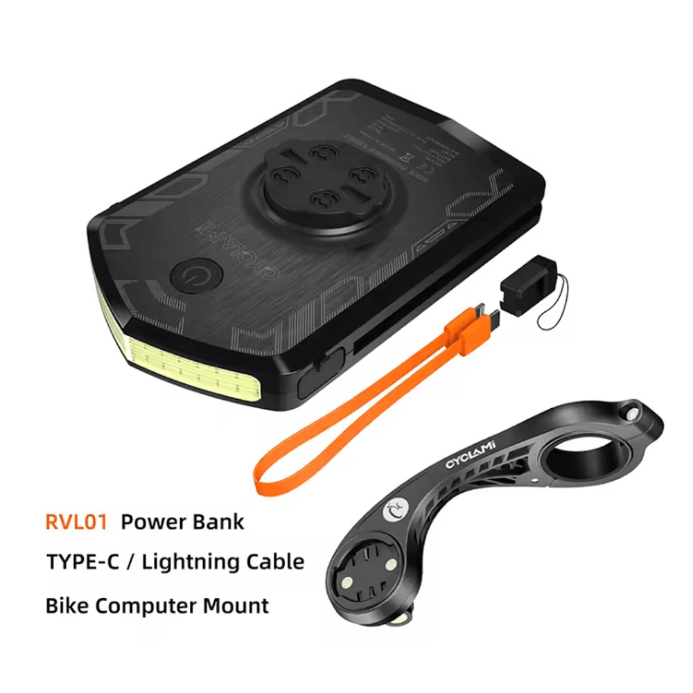 CYCLAMI RVL01 Rechargeable Bicycle Headlight With 5000mAh Battery And Type C Charging 3