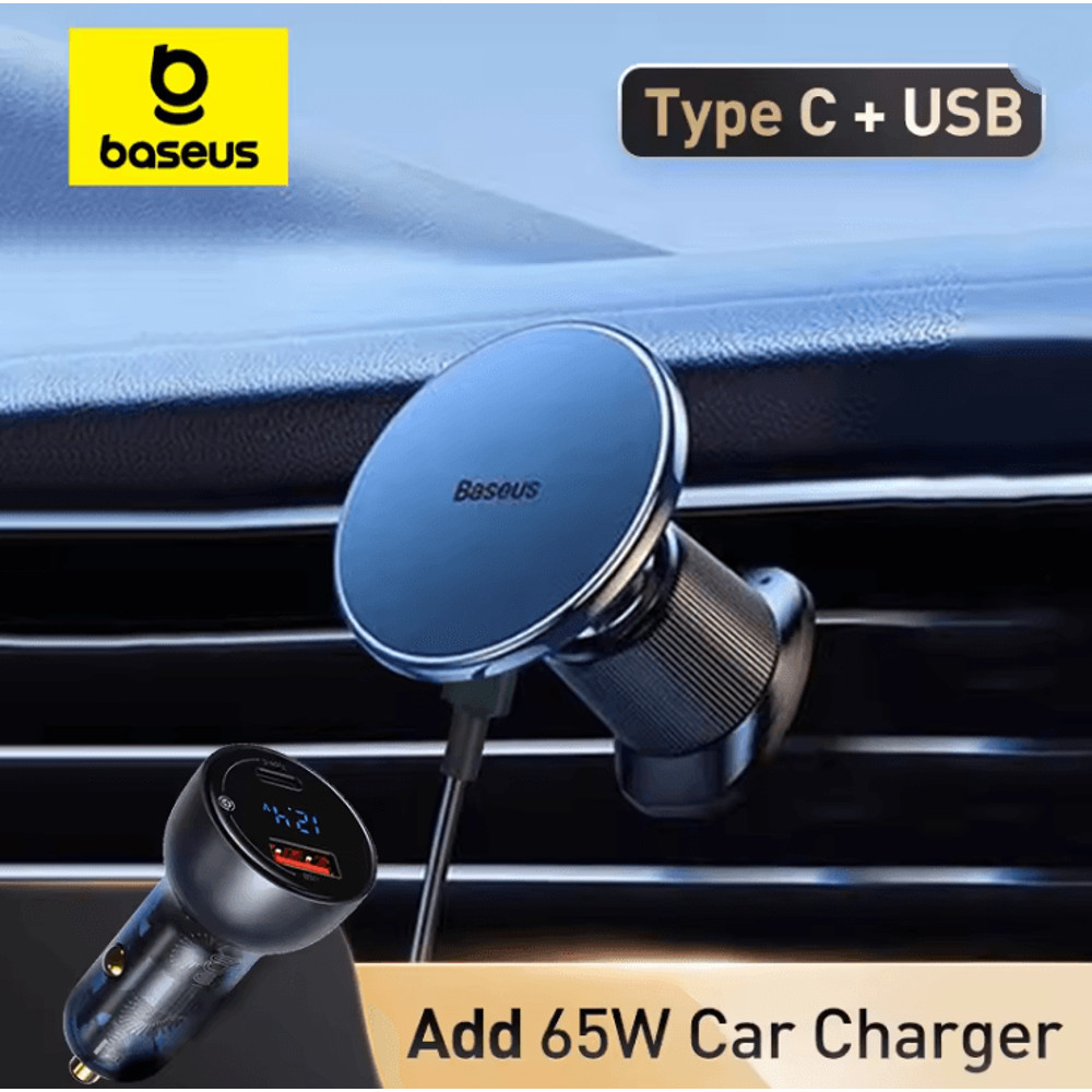 Baseus Magnetic Wireless Car Charger With 15W Fast Charging And Phone Mount 6