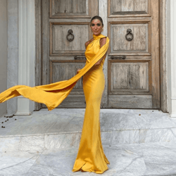 elegant ribbon halter maxi dress for women backless sleeveless party wear