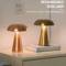 Retro Rechargeable Mushroom LED Table Lamp Warm Touch Sensor Nightlight 0