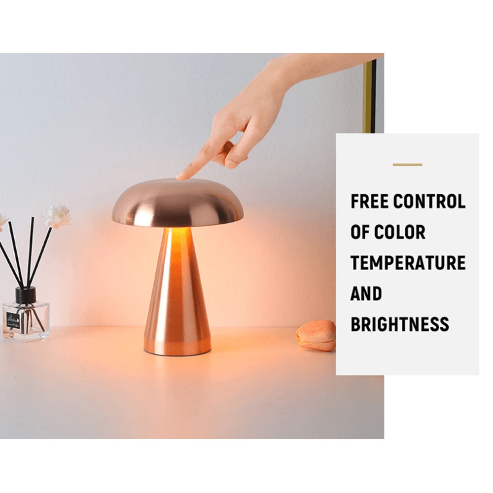 Retro Rechargeable Mushroom LED Table Lamp Warm Touch Sensor Nightlight 2