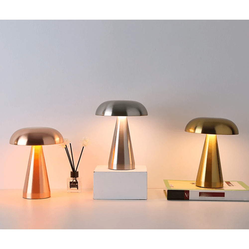 Retro Rechargeable Mushroom LED Table Lamp Warm Touch Sensor Nightlight 3