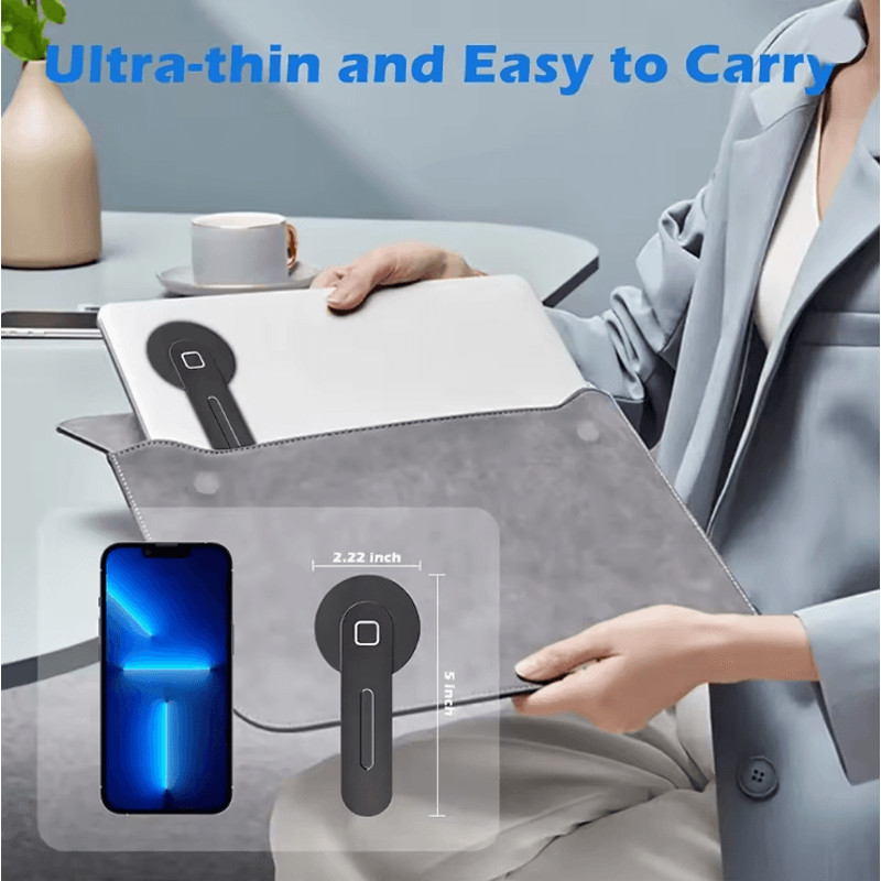 Magnetic Foldable Laptop Side Phone Holder Universal Mount For All Phones 2