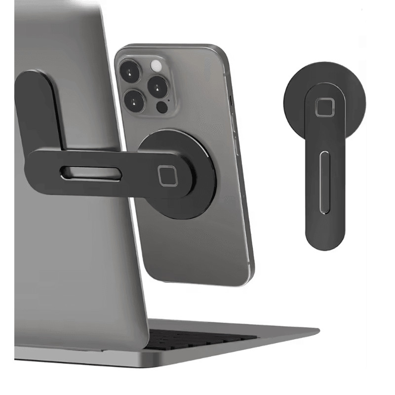 Magnetic Foldable Laptop Side Phone Holder Universal Mount For All Phones 3