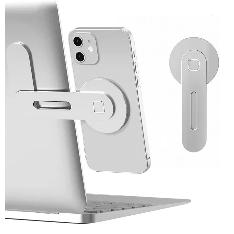 Magnetic Foldable Laptop Side Phone Holder Universal Mount For All Phones 4