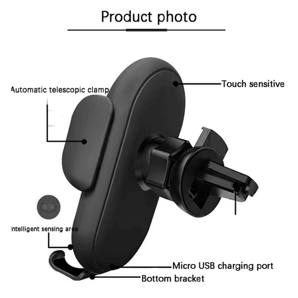 30W Fast Wireless Car Charger With Automatic Phone Mount 2