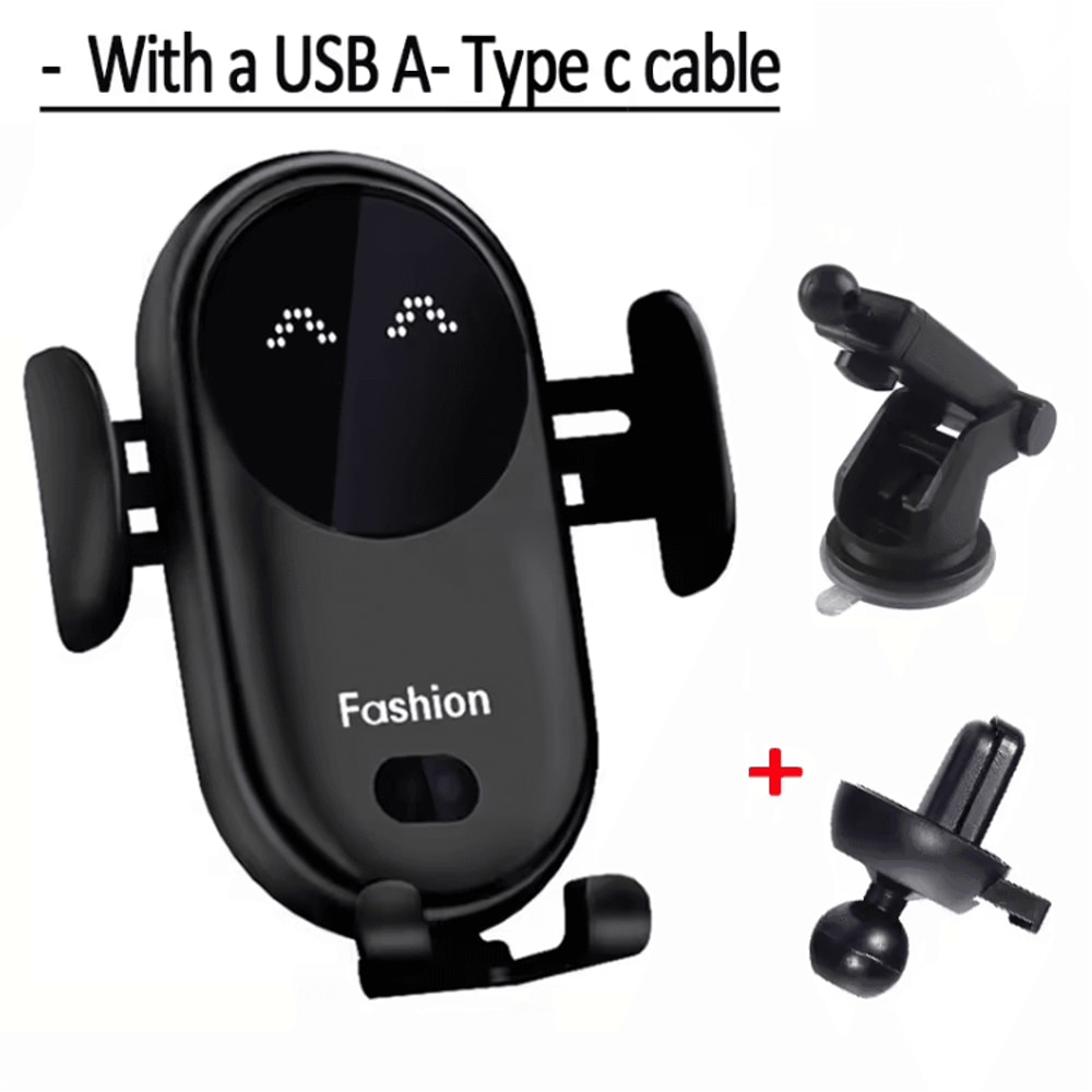 30W Fast Wireless Car Charger With Automatic Phone Mount 6
