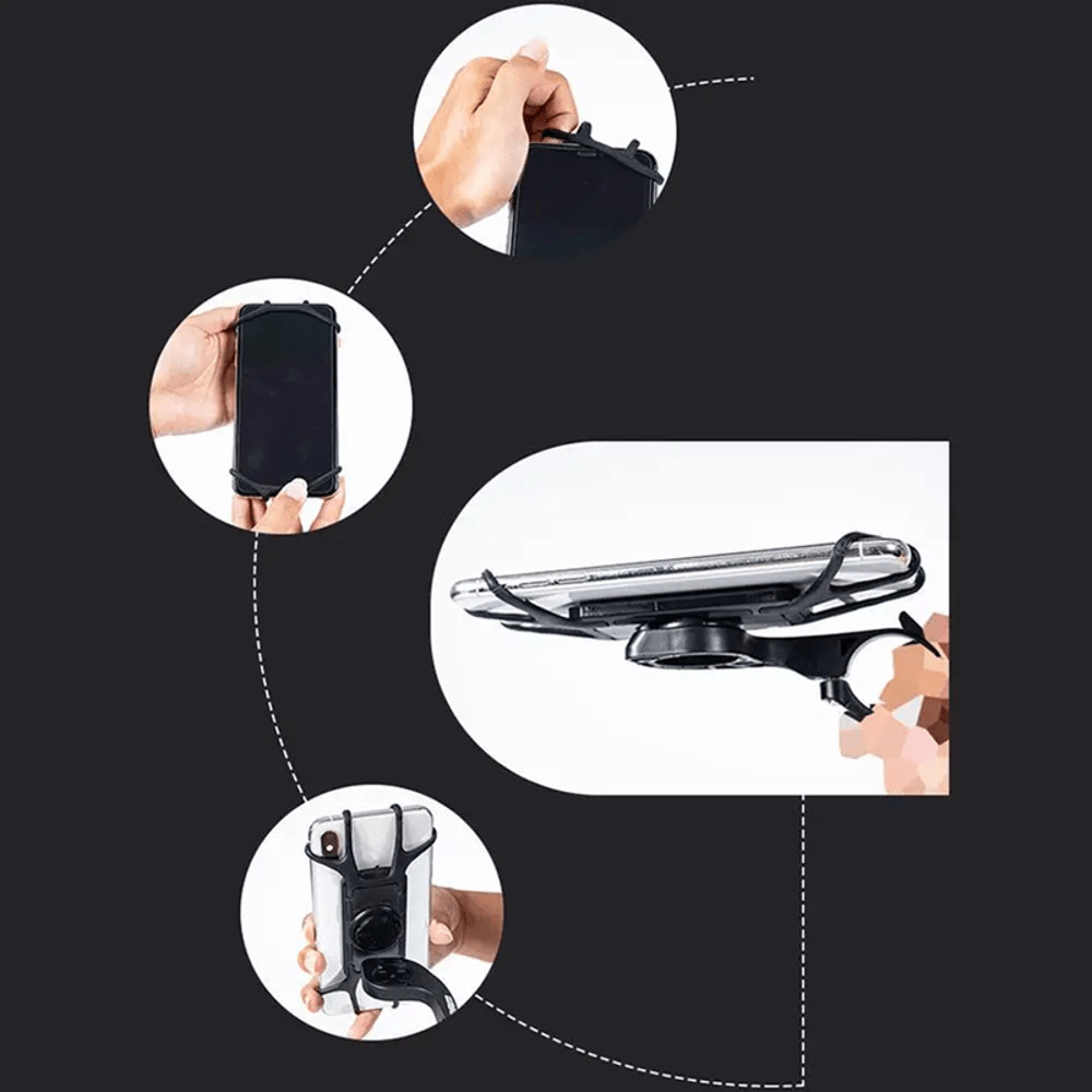 Universal Bike Phone Holder Shockproof Silicone Mount 5