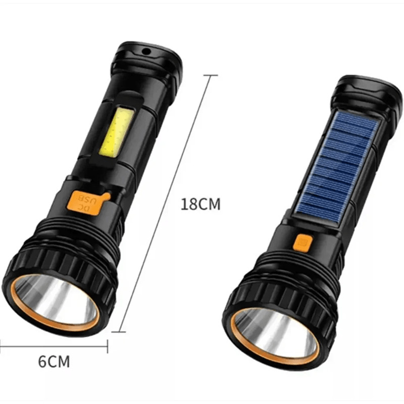 Multi Function Solar LED Flashlight With Power Bank And Emergency Torch 5